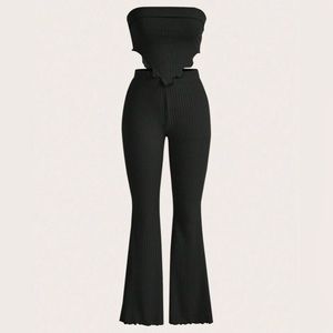 Tube Top & Flare Leg Pants